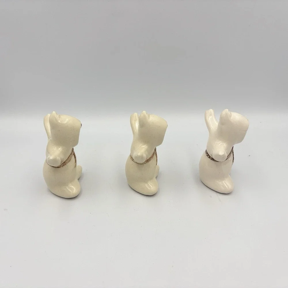 VTG Halloween Ceramic Faceless Ghost Figurines Set Of 3 Spooky Cute Decor